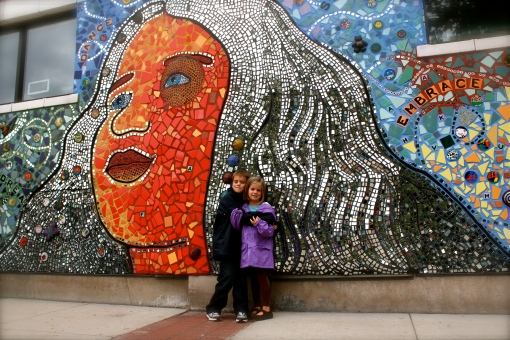 AMAZING mural in front of the children's museum